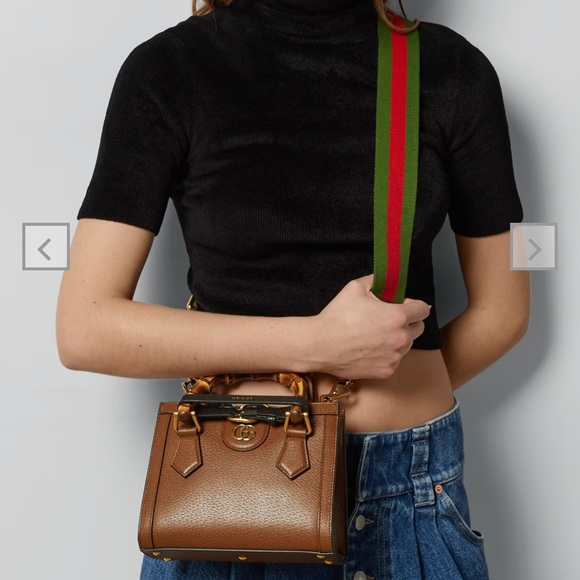 🆕💯% Auth GUCCI DIANA MINI TOTE BAG - Brown Leather 🍂 - Picture 10 of 14